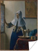 Poster Vrouw met waterkan - Johannes Vermeer - 30x40 cm