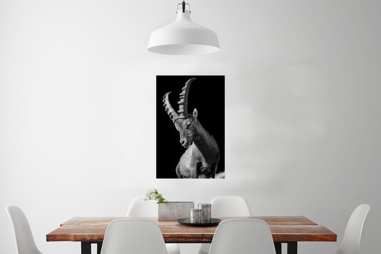 Poster Photo Chèvre Zwart 40x60 cm - Tirage Photo sur Poster (décoration murale salon / chambre) / Poster Animaux