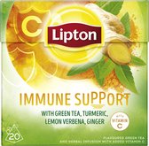 Lipton Immune Support Thee vitamine C, met groene theeblaadjes, kurkuma, citroenverbena en gember - 6 x 20 zakjes - PL-EKO-03