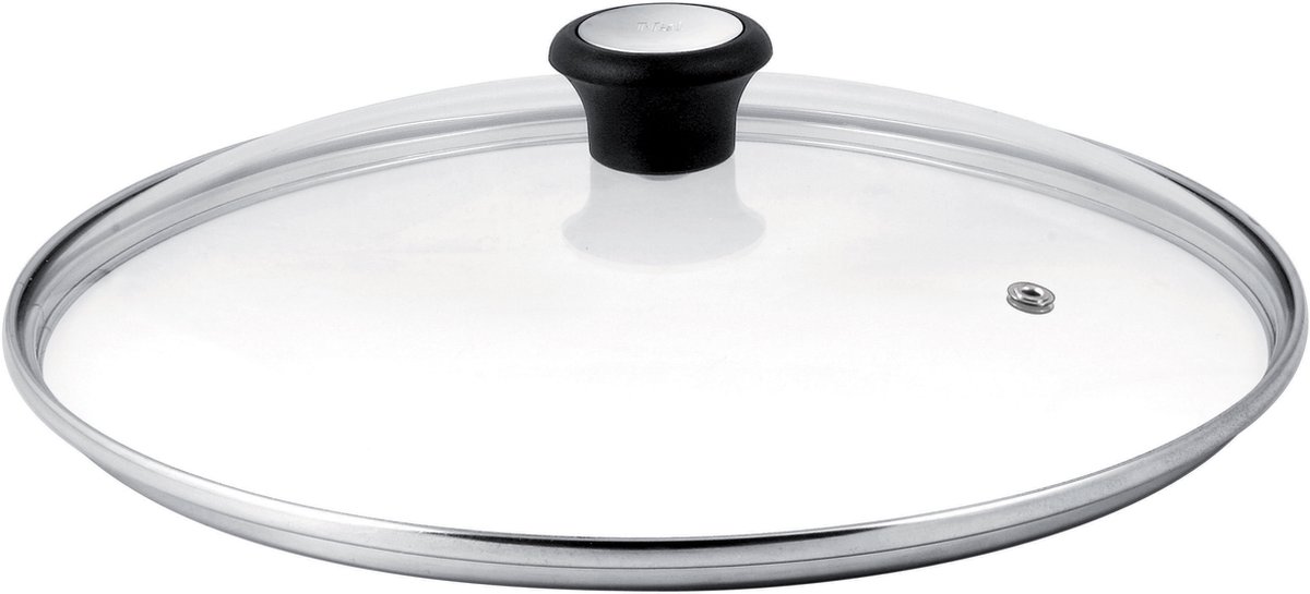 Tefal 28097912 deksel Rond Zwart, Staal, Transparant