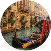 WallCircle - Wandcirkel ⌀ 140 - Kanaal van Venetië - Ronde schilderijen woonkamer - Wandbord rond - Muurdecoratie cirkel - Kamer decoratie binnen - Wanddecoratie muurcirkel - Woonaccessoires