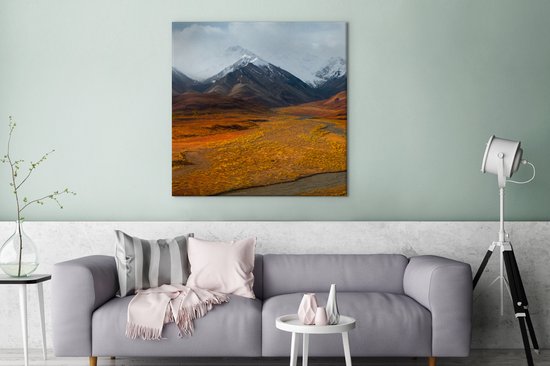 Peinture sur toile Toundra en automne - 90x90 cm - Art Décoration murale