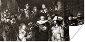 Poster De Nachtwacht in zwart-wit - Schilderij van Rembrandt van Rijn - 120x60 cm