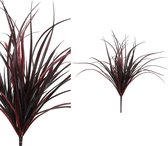 PTMD Leaves Plant Gras Kunststruik - 36 x 56 x 46 cm - Bordeaux