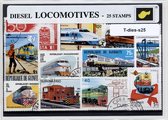 Diesellocomotieven – Luxe postzegel pakket (A6 formaat) : collectie van 25 verschillende postzegels van diesel locomotieven – kan als ansichtkaart in een A6 envelop - authentiek cadeau - kado - geschenk - kaart - locomotief - diesel - transport