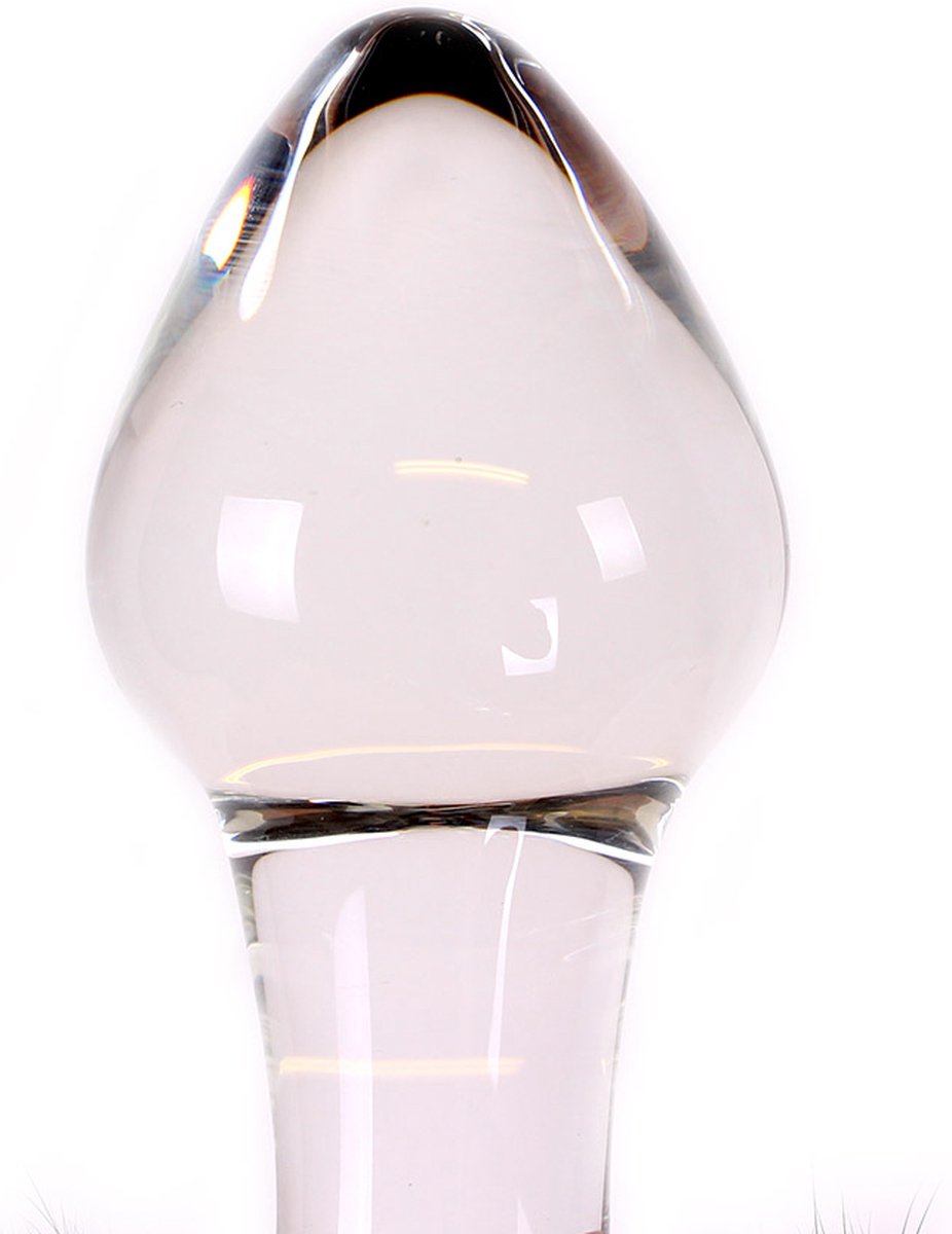 Goedkoopste Glazen buttplug met witte konijnenstaart