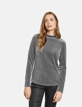 TAIFUN Dames Longsleeve met fluweelachtige structuur Silver Quartz-48