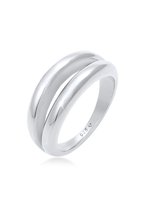 Elli PREMIUM Dames Ring Bandring Doppelt Basic Look 925 Silber