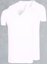 E-bound T-shirt Basic V-hals Wit 2-Pack - XXL