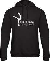 Sparkle&Dream - Trui ‘Strive for Progress’ Zwart - L - voor turnen en gymnastiek