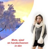 2 Set Muts, Sjaal en Handschoenen in één