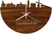 Skyline Klok Zoetermeer Palissander hout - Ø 40 cm - Woondecoratie - Wand decoratie woonkamer - WoodWideCities