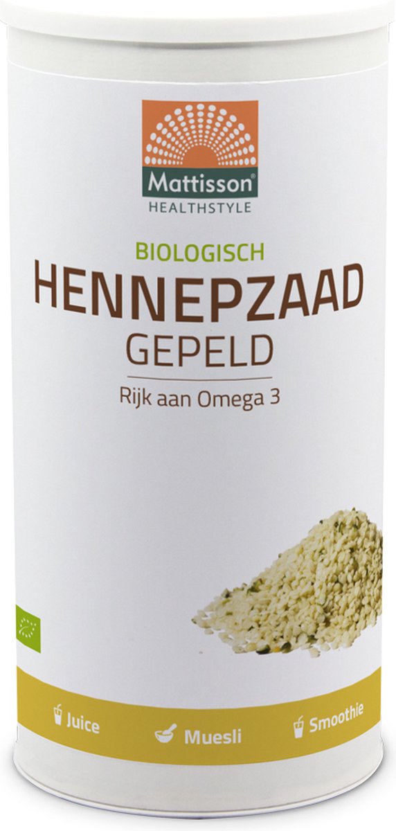 Mattisson - Biologisch Hennepzaad Gepeld - Hennepzaad bevat Omega 3, Eiwitten & Vezels - 800 gram - Mattisson