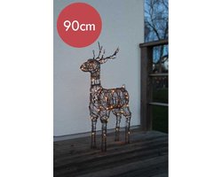 Verlicht rendier Vixen 90 cm voor buiten – 64 warm witte LEDs, IP44