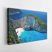 Onlinecanvas - Schilderij - Geweldig Navagio-strand Het Eiland Zakynthos. Griekenland Art Horizontaal Horizontal - Multicolor - 50 X 40 Cm