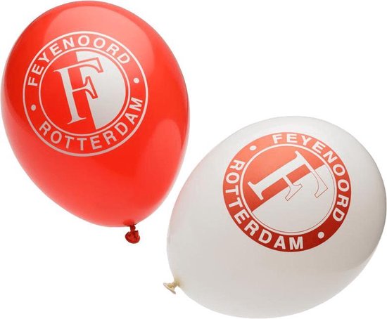 Ballonnen feyenoord rood/wit: 8 stuks | bol.com