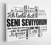 Seni seviyorum (I Love You in het Turks) in verschillende talen van de wereld - Modern Art Canvas - Horitonzal - 1363286990 - 115*75 Horizontal