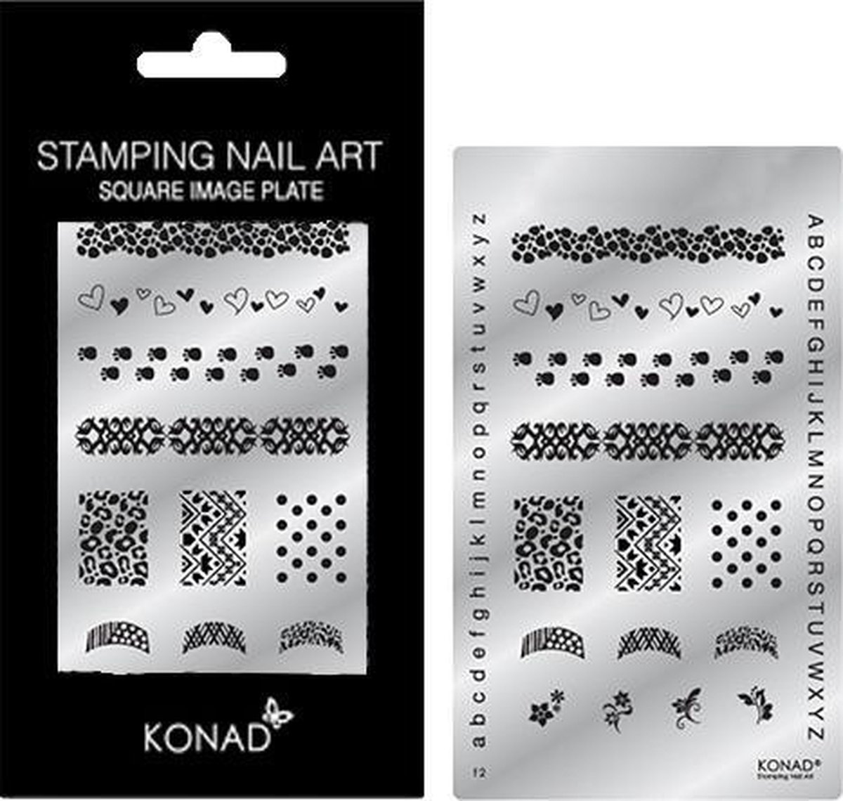 Goedkoopste KONAD Square nagels stempelplaat F2 met 14 nagel stempel motieven.