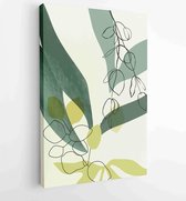 Water kleur boho gebladerte lijnwerk tekenen met abstracte vorm. Abstract Plant Art-ontwerp voor print, omslag, behang, minimale en natuurlijke kunst aan de muur. 4 - Moderne schil