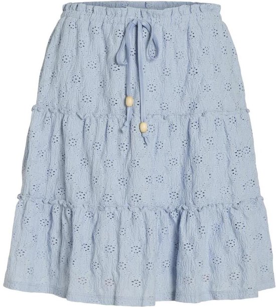 Vila Rok Vimelanie Hw Pointelle Skirt 14093591 Kentucky Blue Dames Maat - XL