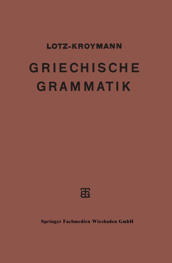 Griechische Formenlehre - cover