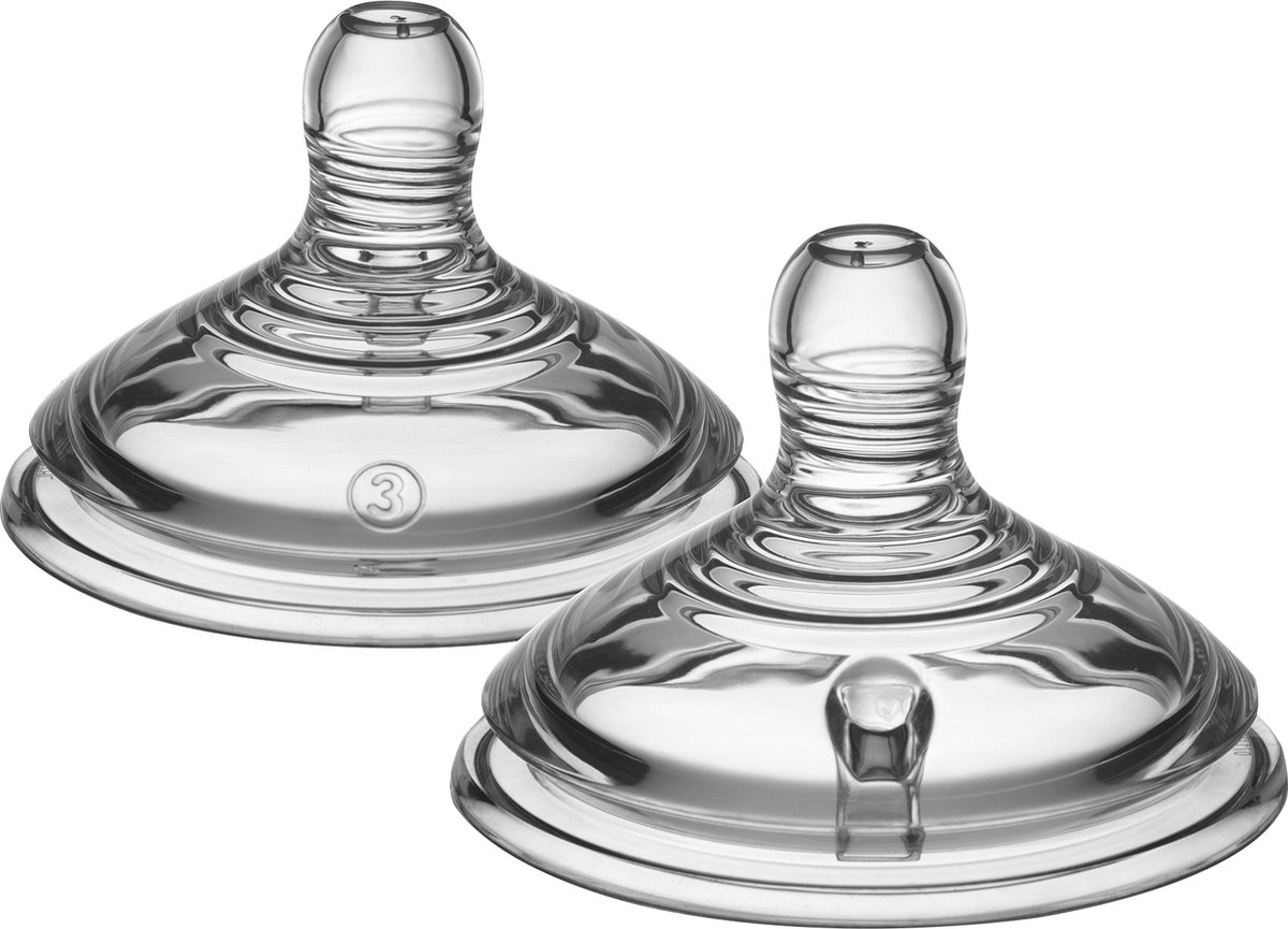 Goedkoopste Tommee Tippee voedingsspenen, flesspeen, Natural Start Baby Bottle Teats, hoge stroomsnelheid, 6 maanden, borst-gelijkend voor natuurlijk zuigen, anti-koliek ventiel, zacht siliconen materiaal, Baby Feeding Essentials, set van 2
