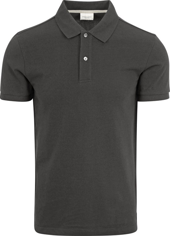 Profuomo - Piqué Poloshirt Antraciet - Modern-fit - Heren Poloshirt Maat L