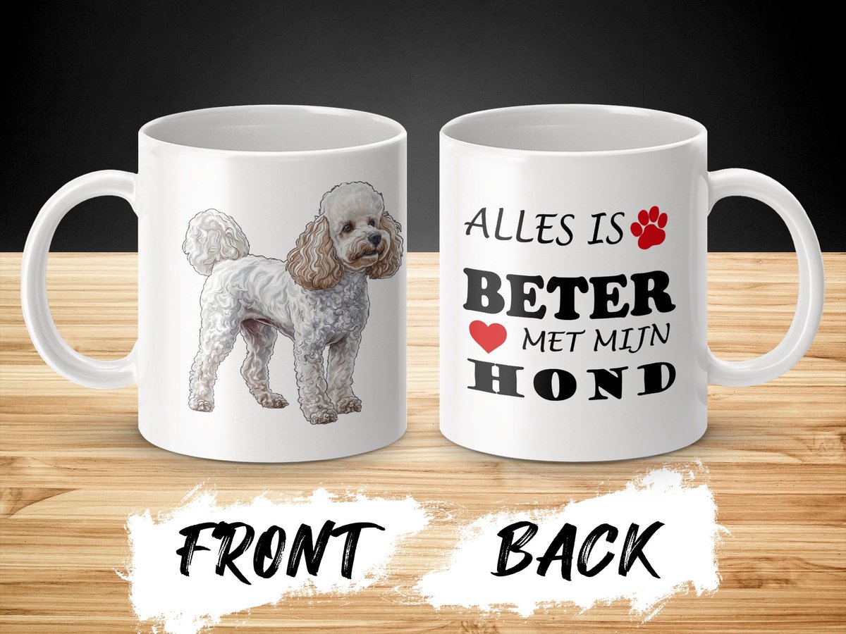 Mok Poodle Alles is beter met mijn hond - dog - doglover