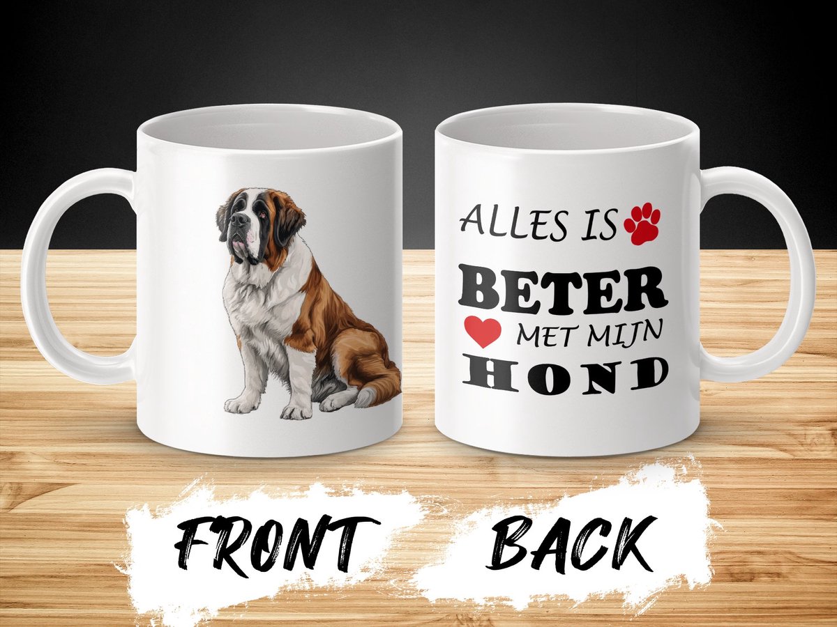Mok Saint Bernard Alles is beter met mijn hond - dog - doglover