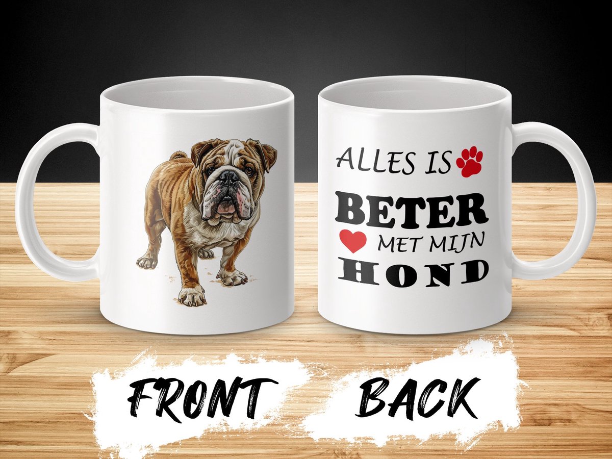 Mok Bulldog Alles is beter met mijn hond - dog - doglover
