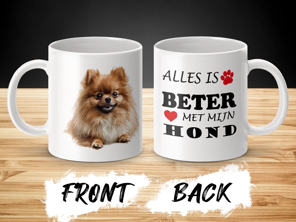 Mok Pomeranian Alles is beter met mijn hond - dog - doglover