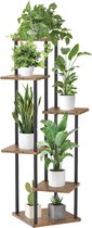 7 etages, houten metalen plantenstandaard, binnen en buiten, 110 cm, hoek, bloemenrek, plantenrek voor meerdere planten, bloemenstandaard, plantentrap voor buiten, balkon, tuin, woonkamer
