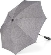 Universele parasol, zonwering voor de kinderwagen en buggy, uv-bescherming 50+, 73 cm diameter, buigzame, universele houder voor ronde en ovale buizen, gemêleerd grijs