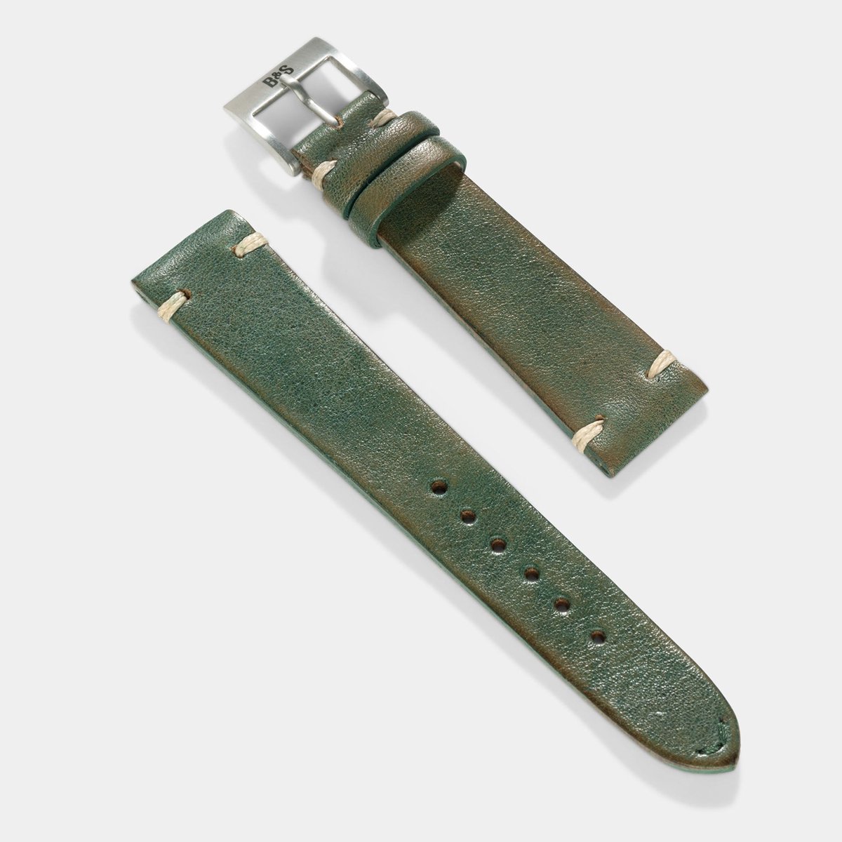 BS Leren Horlogeband Luxury - Vintage Green - 20mm