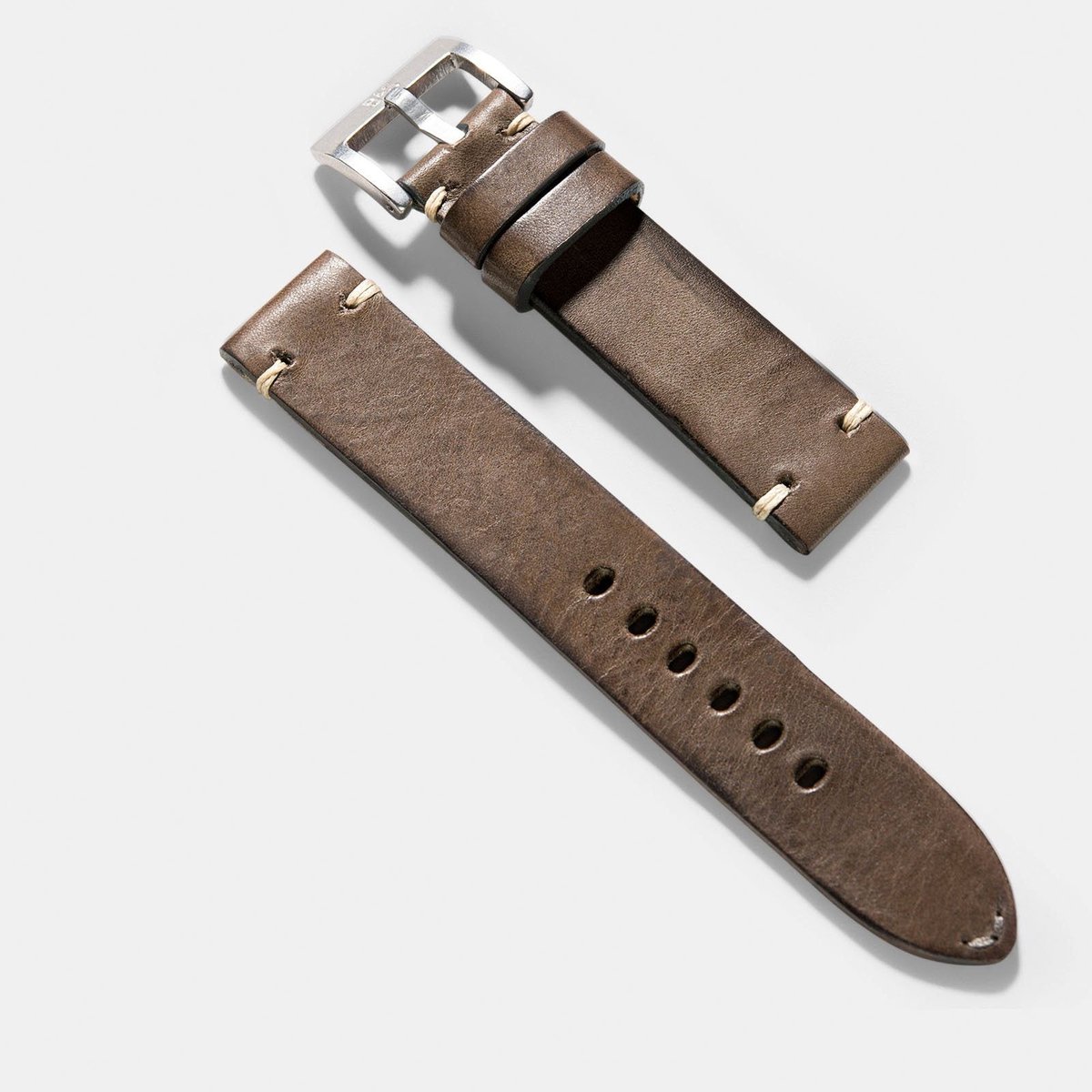 BS Leren Horlogeband Luxury - Smokeyjack Grey Square - 20mm