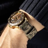 B&S Leren Horlogeband Luxury - One Piece Nato Camo Jacquard - 20mm