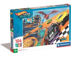 foto van Clementoni - Puzzel - 104 Stukjes - Hot Wheels - Puzzel Voor Kinderen - Supercolor