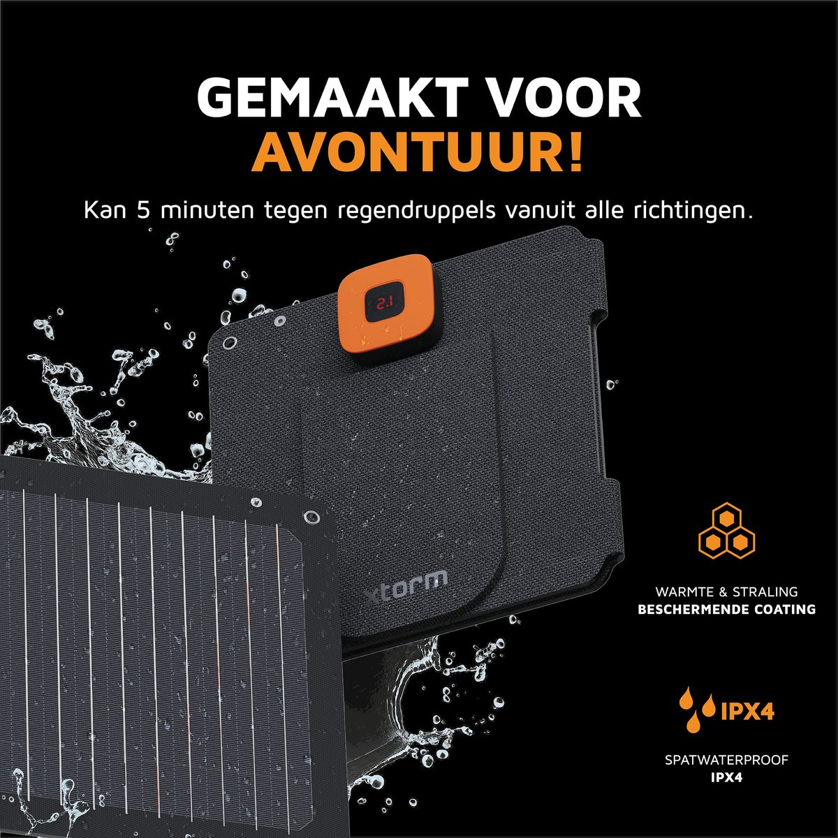 Xtorm SolarBooster, 14W Solar Panel, Portable Solar Panel, Outdoor, Durable, Solar Power, Flexible, Monocrystalline Solar Panel, EFTE