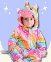 BoefieBoef Eenhoorn Regenboog Dieren Onesie & Pyjama voor Peuters en Kleuters tot 4 Jaar - Kinder Verkleedkleding - Dieren Kostuum Pak - Gekleurd