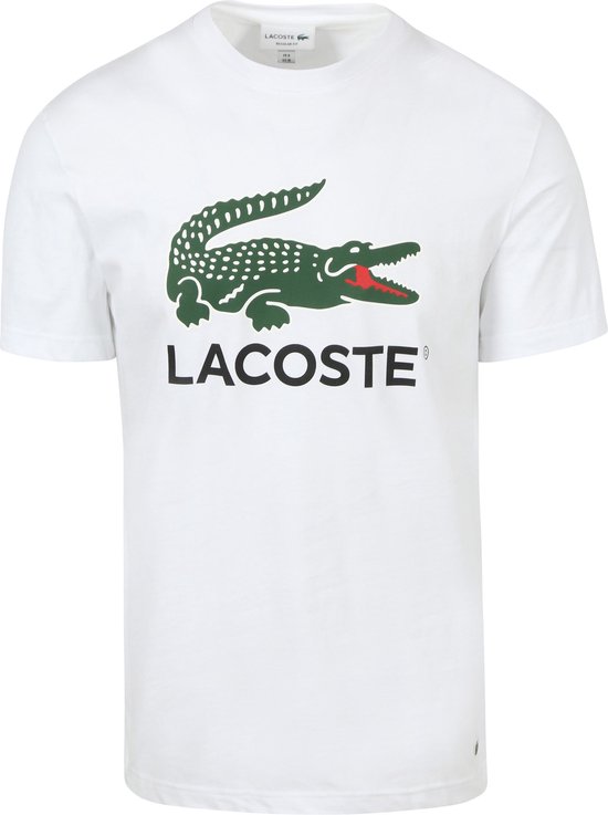 Lacoste - T-Shirt Logo Wit - Heren - Maat L - Regular-fit