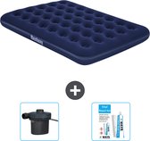 Matelas pneumatique Bestway - Lit français - 137 x 191 x 22 cm - Blauw - Avec pompe et kit de réparation