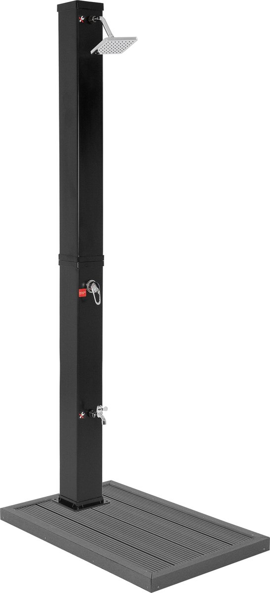 Zonnedouche 40L met voetdouche en regendouchekop 217 cm Zwart ML-Design