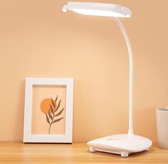 SHOP YOLO-tafellamp oplaadbaar-draadloos oplaadbaar-USB-2 batterijen-3200 mAh 40 leds-boekenleeslamp-kinderen-touchscreen-3 kleuren-6 modi dimbaar