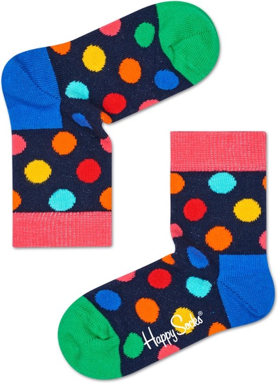 Happy Socks Kids Big Dot sokken Blauw, 2-3 jaar, Maat 23/26