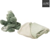 J-Line Plaid – Babydekentje dino – pluche – groen