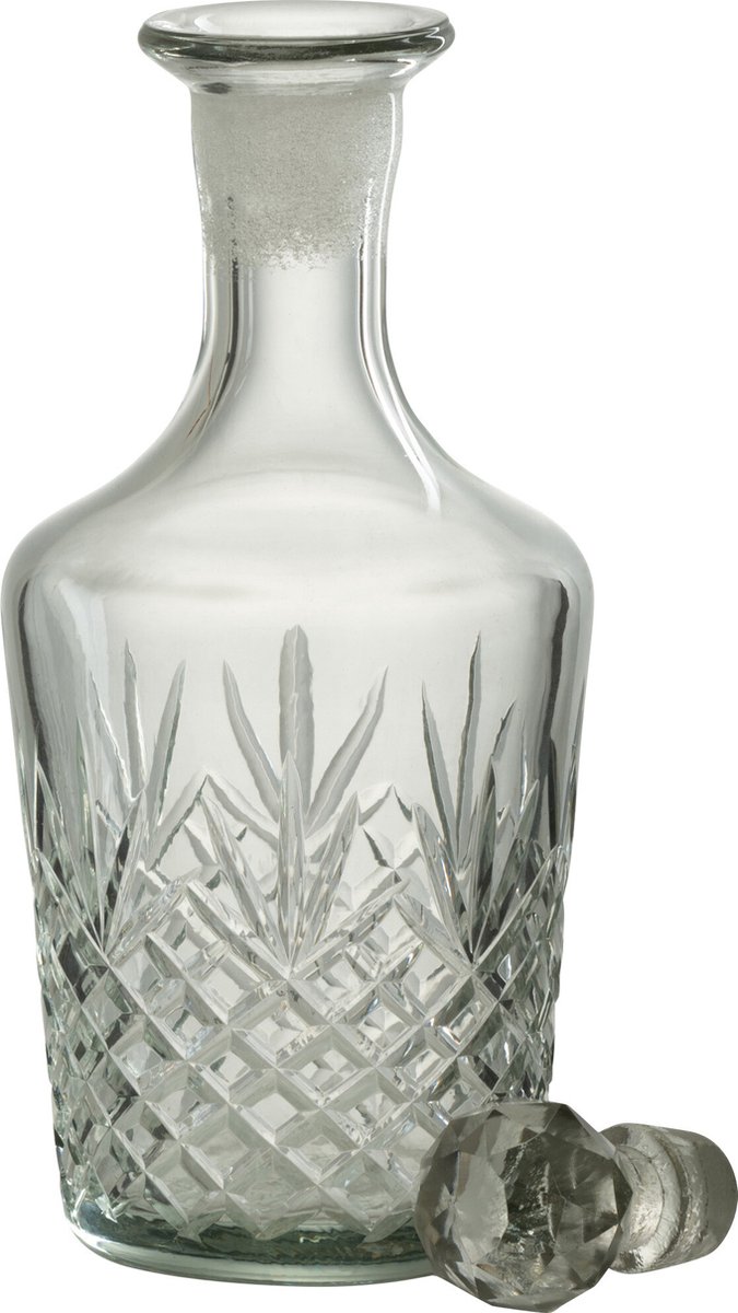 J-Line decoratie Fles Faune - glas - transparant - large
