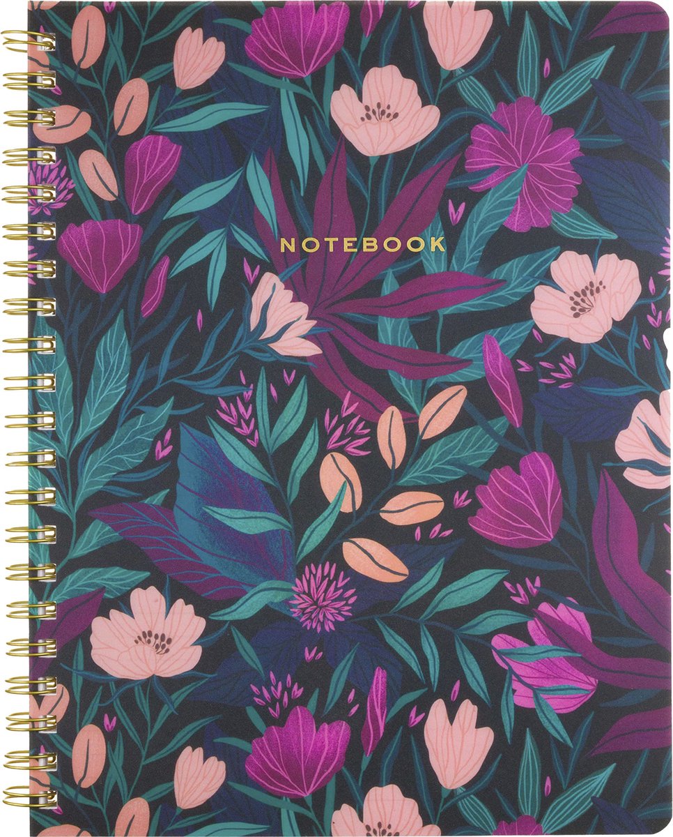 Eccolo notitieboek - spiraal - Poly Tropical Floral - lijn - ca.20x25cm - EC-D508D
