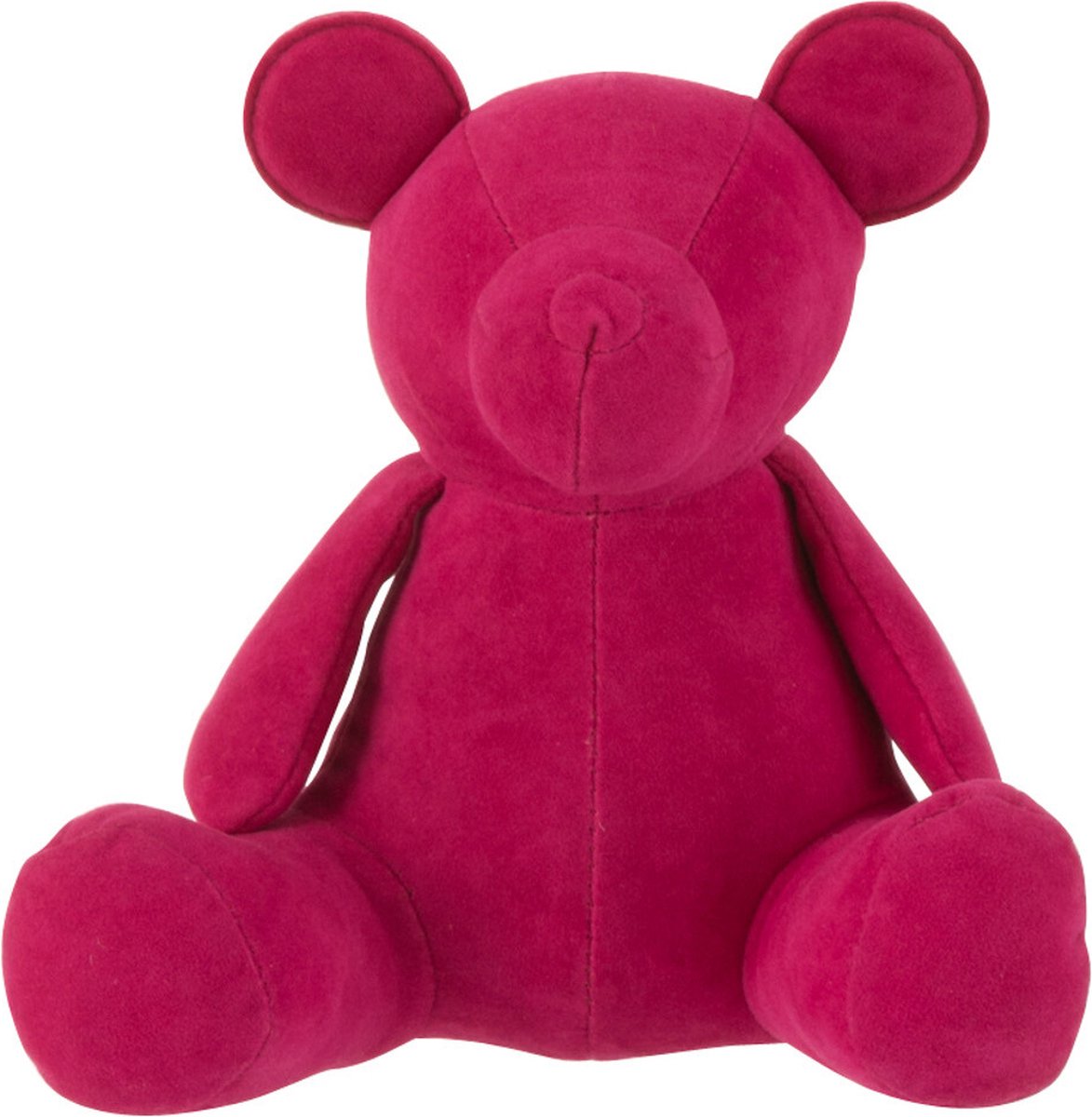 figuur Beer - fluweel/katoen - roze - small