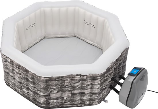 Opblaasbaar bubbelbad Carosino voor 5 personen Ø195x70 cm - Opblaasbaar - €498,99