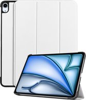 Hoes Geschikt voor iPad Air 2024 (11 inch) Hoes Book Case Hoesje Trifold Cover - Hoesje Geschikt voor iPad Air 6 (11 inch) Hoesje Bookcase - Wit